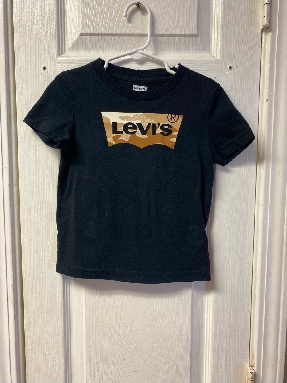 Levi's Black Tee with Camo Logo Panel
